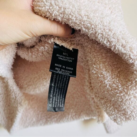 LUCA + GRAE Beige Sherpa Wide Sleeve Turtleneck Sweater M/L - Picture 7 of 8